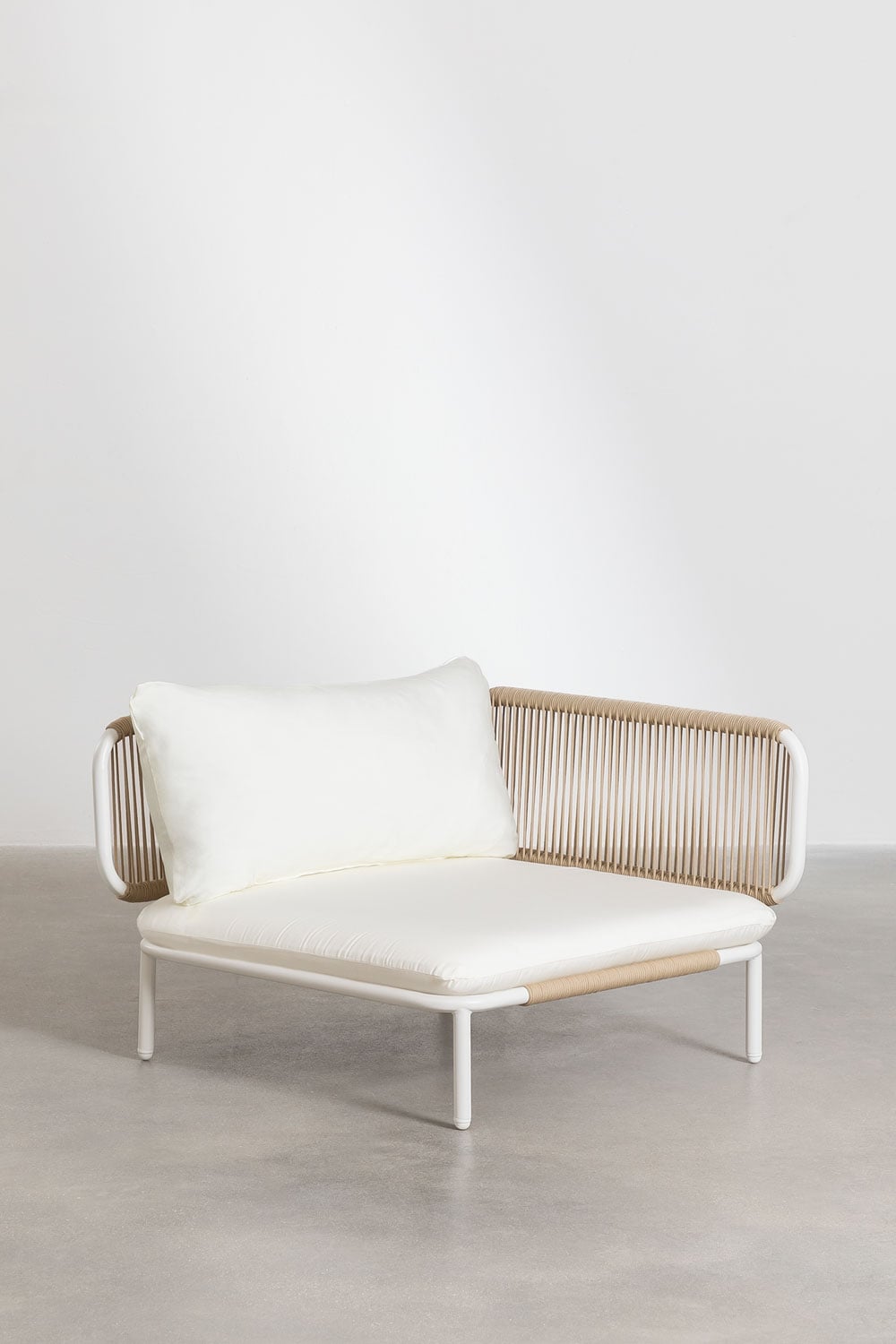 Kampinė sofa GRAFITO, keturių dalių komplektas, migdolų bežinis