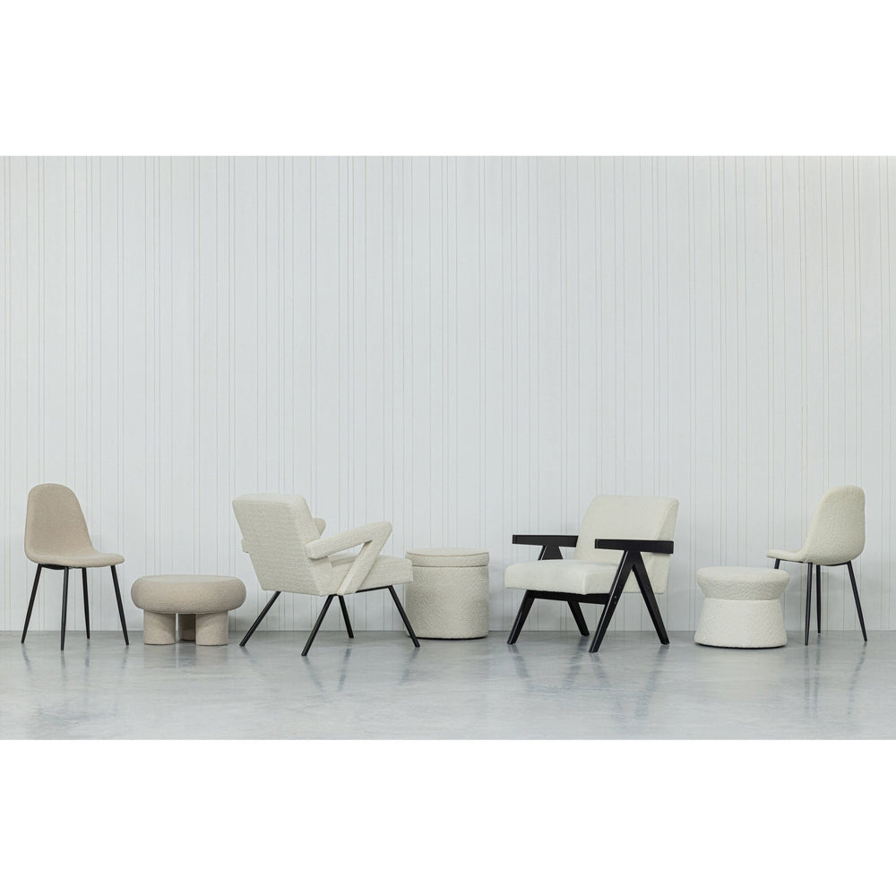 "Rowan" taburetė, BouclÉ audinys, natūrali - Namų Idėja