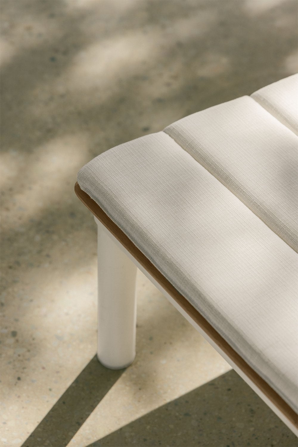 Outdoor lounger SIRKA, adjustable, with wheels, white