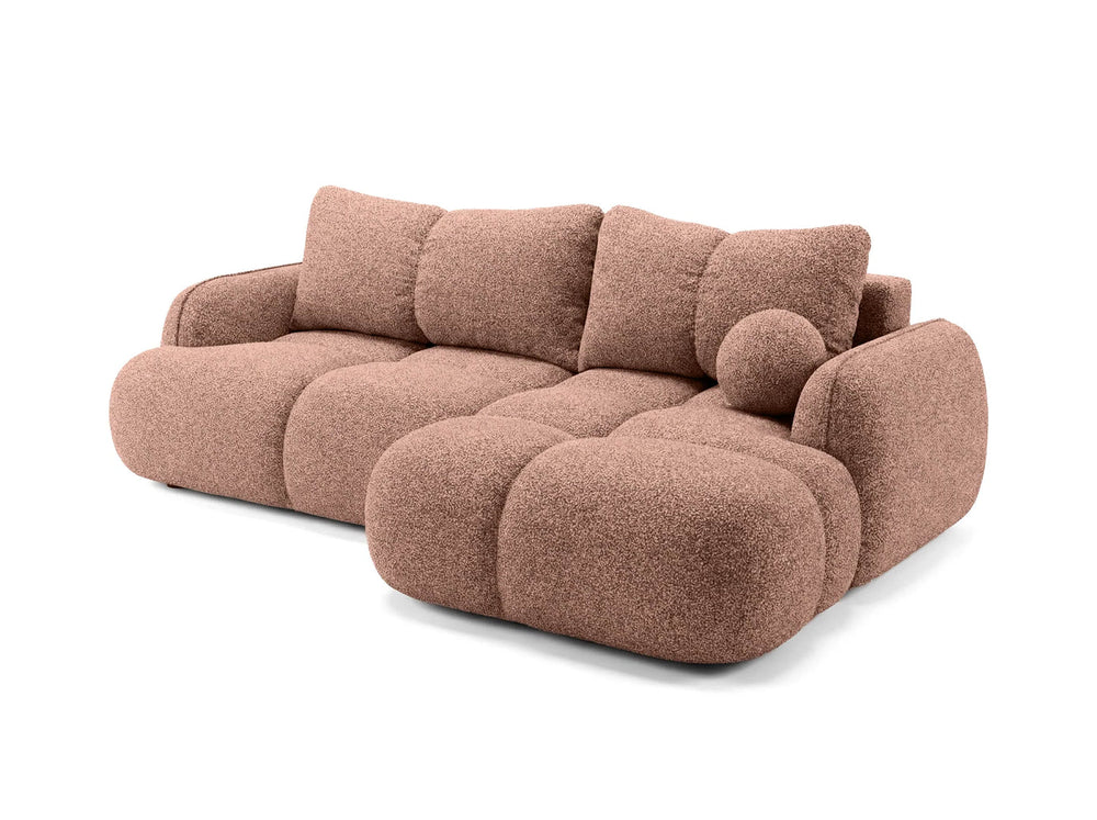 Corner sofa SKYLAR with sleeping function, berry