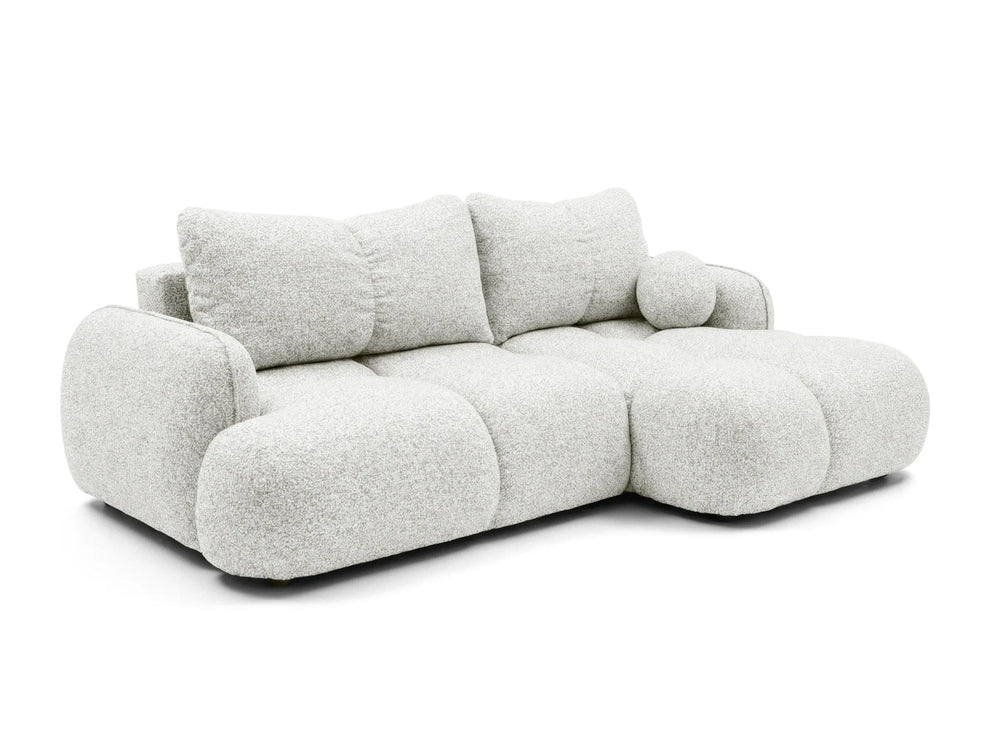 Corner sofa SKYLAR with sleeping function, linen