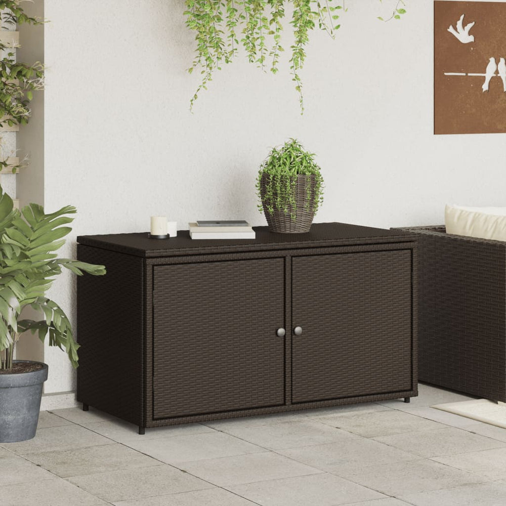 Sodo spintelė daiktams, ruda, 110x55x60,5cm, poliratanas - Namų Idėja