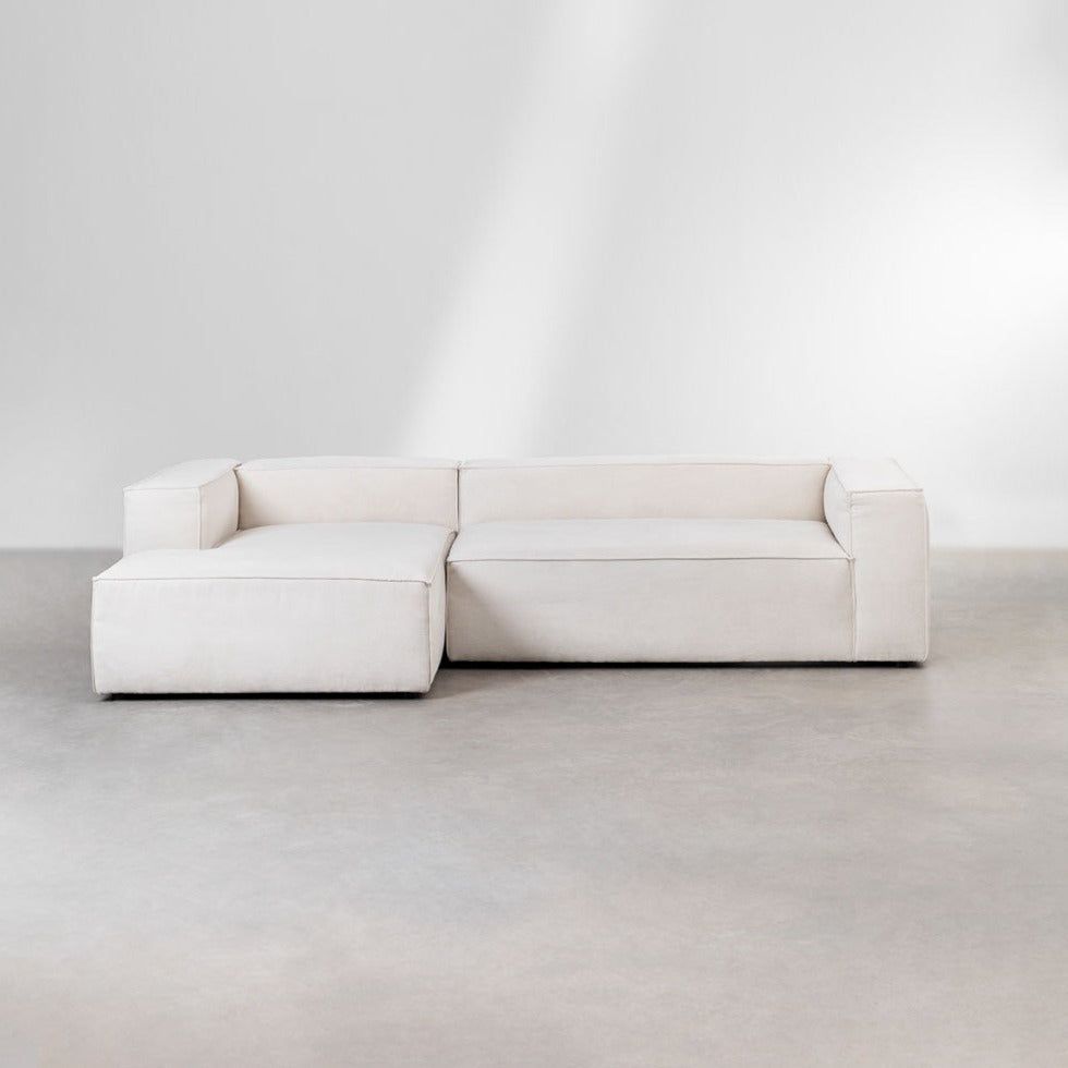 Kampinė sofa ALMA, kairė pusė, beige spalva, 301 cm