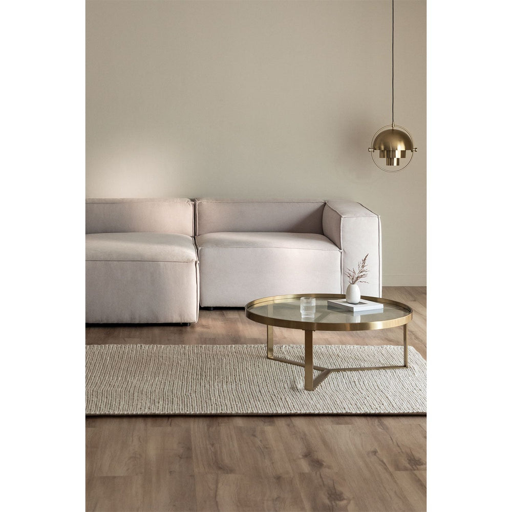 Kampinė sofa ALMA, kairė pusė, ruda spalva