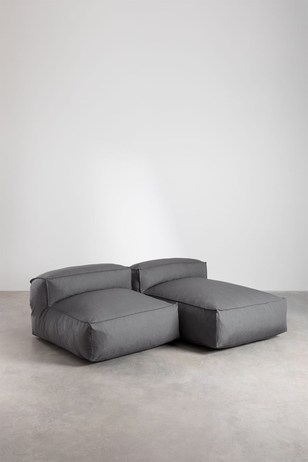 Modular outdoor sofa VELVA, 2-piece with chaise lounge, granite grey
