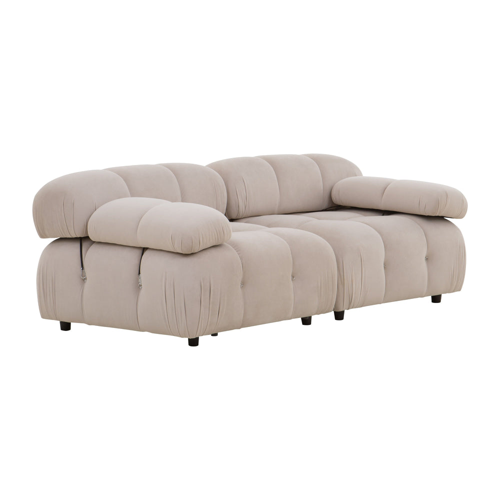 Modulinė sofa FLUP su aksominio audinio apmušalu ir poliuretano putų užpildu, su laisvai pritvirtinamais atlošais ir silikoninėmis kojomis | namuideja.lt | sofa, modulinė sofa, baldai