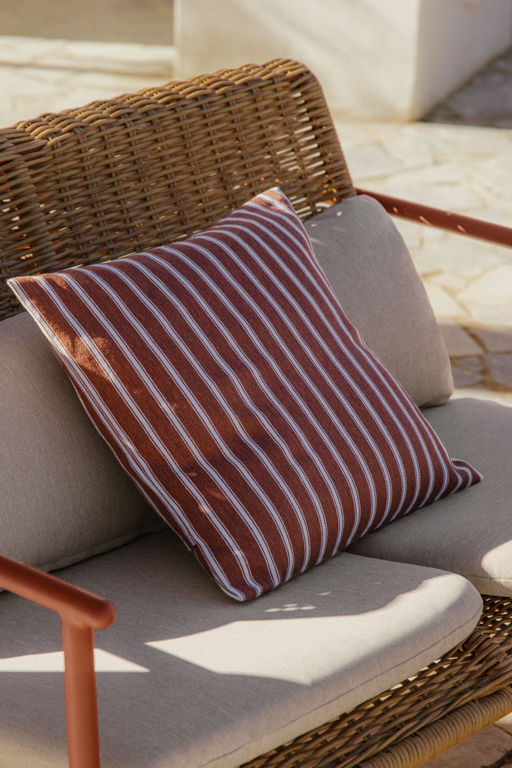 Dvivietė lauko sofa RATANO, ratanas, terakota