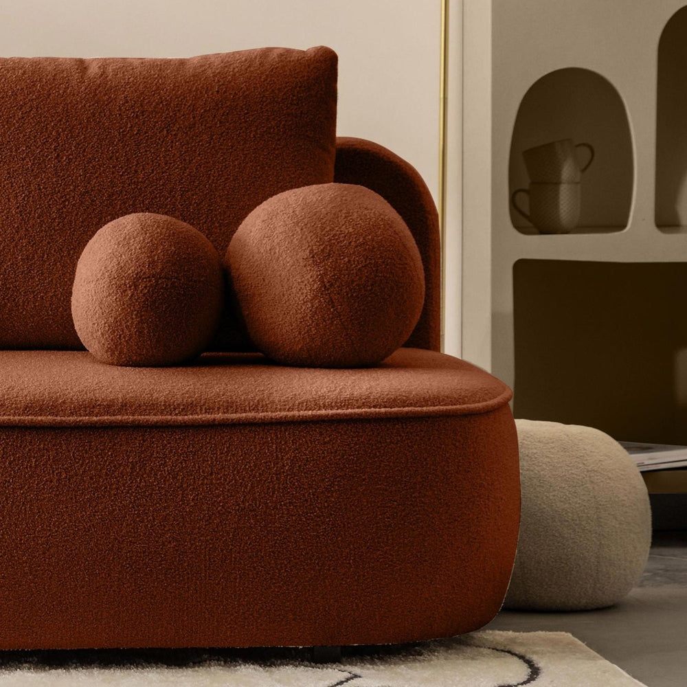 Sofa lova BELLA, rūdžių bouclé