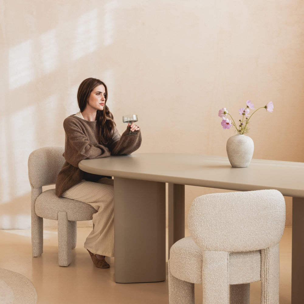 LAMOUR oval dining table, dark beige, 220 cm