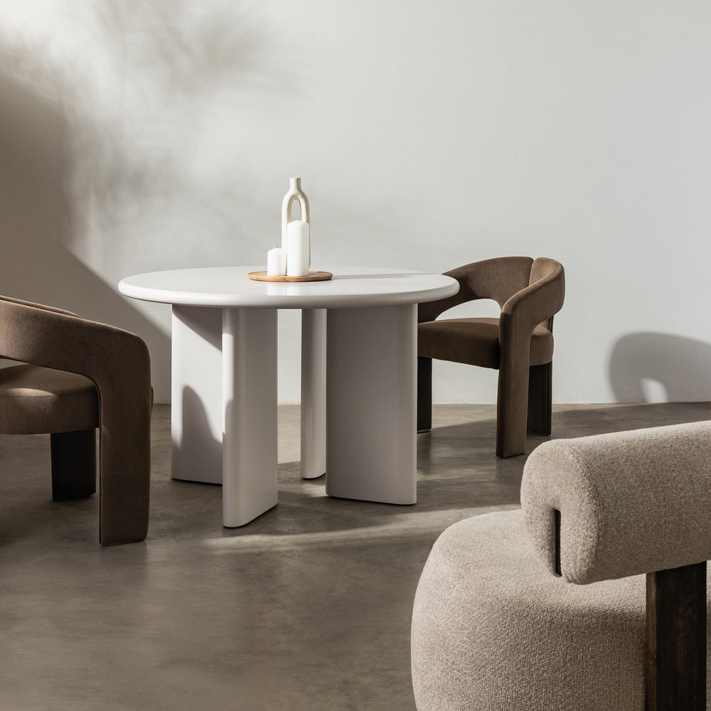 RESTON Round Dining Table, Greige, 120 cm