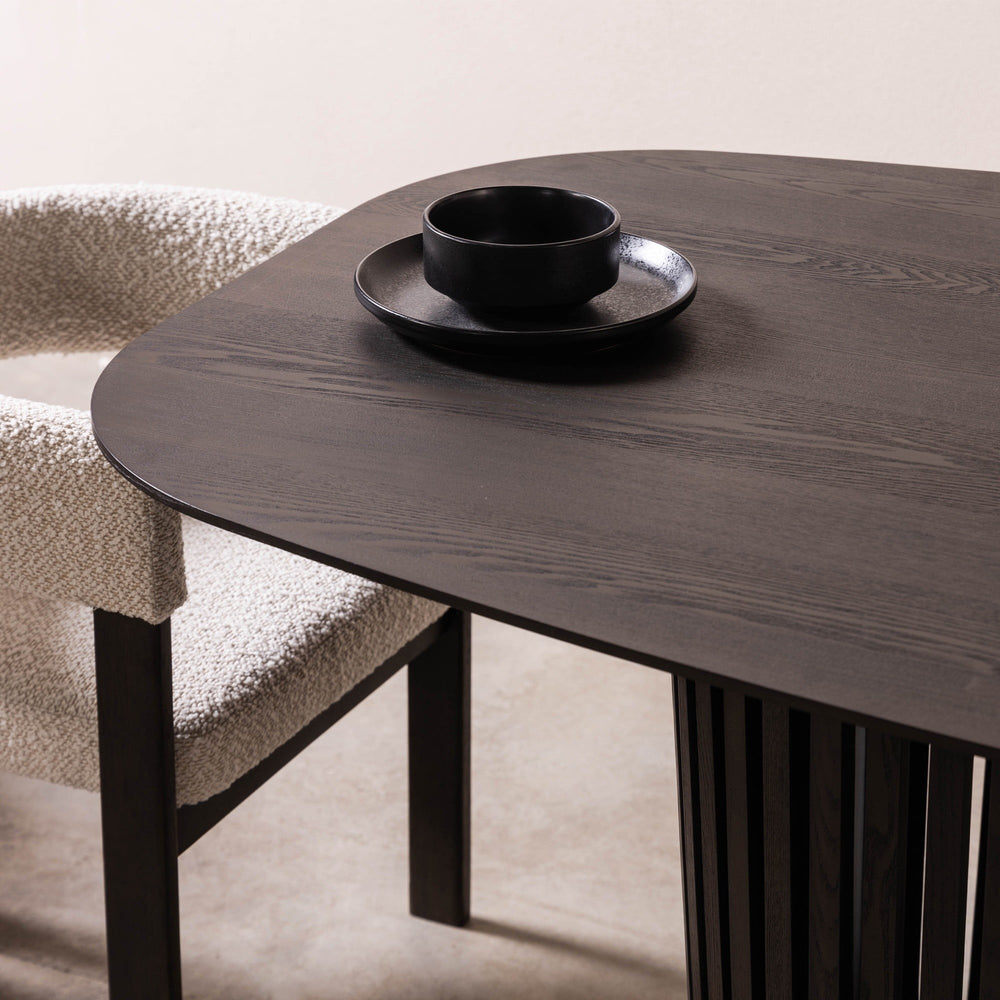 Dining table AMICO, lamellae, black