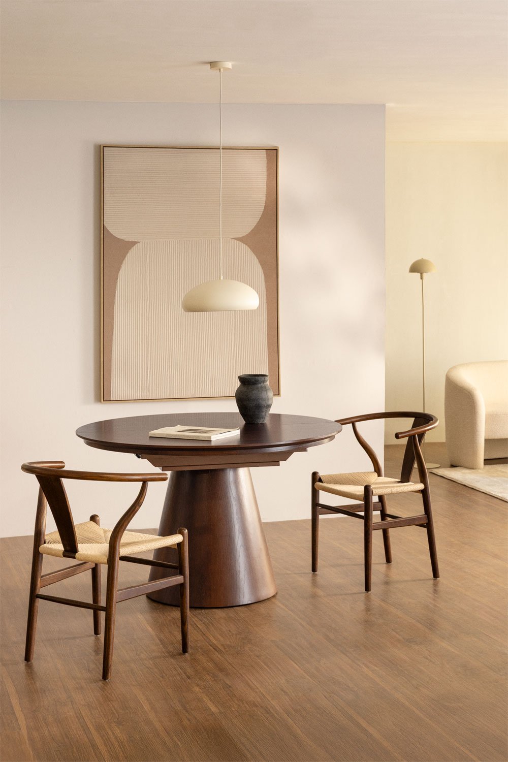 Stalas MONTANA, išskleidžiamas, tamsiai ruda