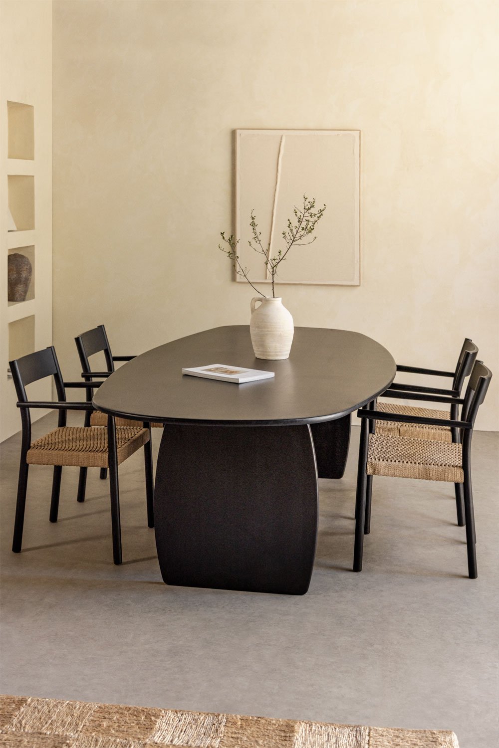 Stalas ARGUS, ovalus, 260x120 cm, mango mediena