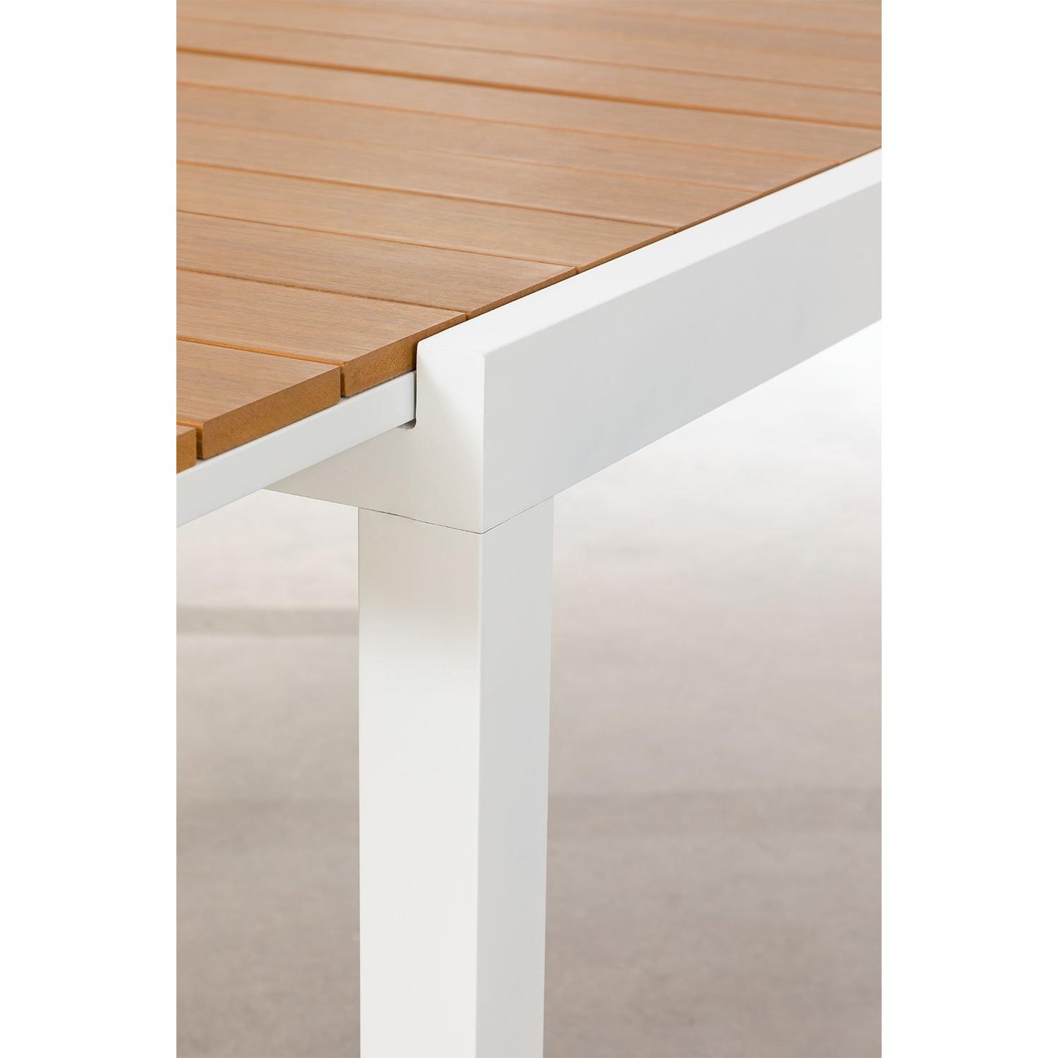 Lauko stalas SAURA, prailginamas, aliuminis, balta spalva, 150-197x90 cm