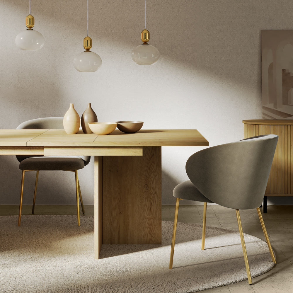 Extendable dining table GLACE, oak cremona, 140-200 cm