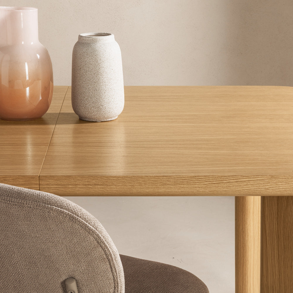 Extendable dining table MALINE, natural oak, 160-200 cm