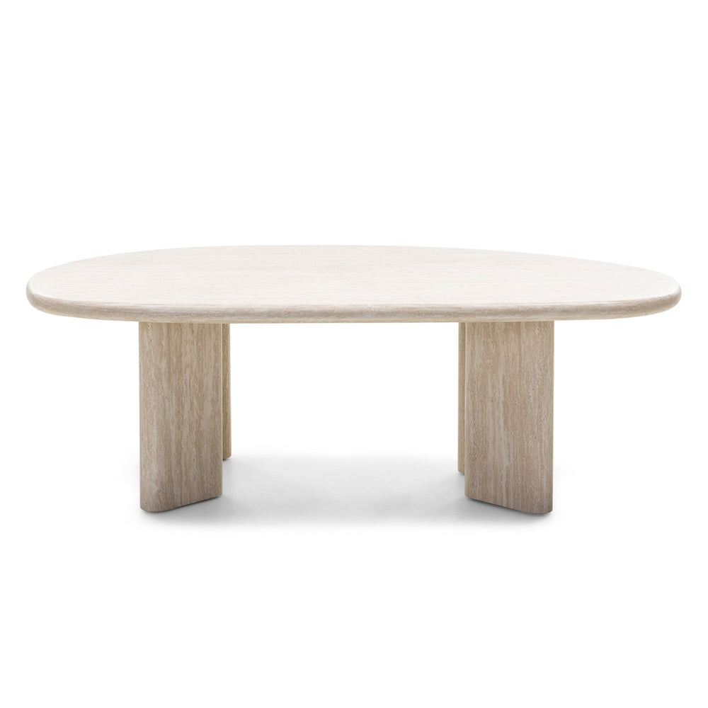 Kavos staliukas CARMIN, travertino imitacija, 130 cm