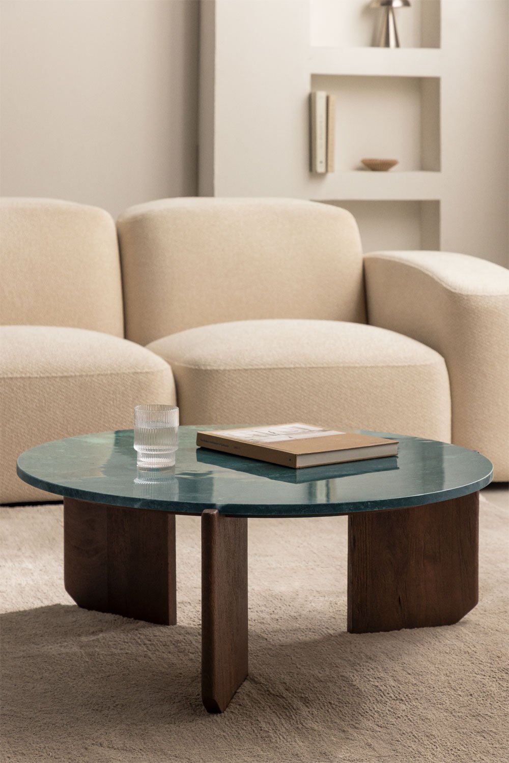 Kavos staliukas LLEANDI, natūralus akmuo