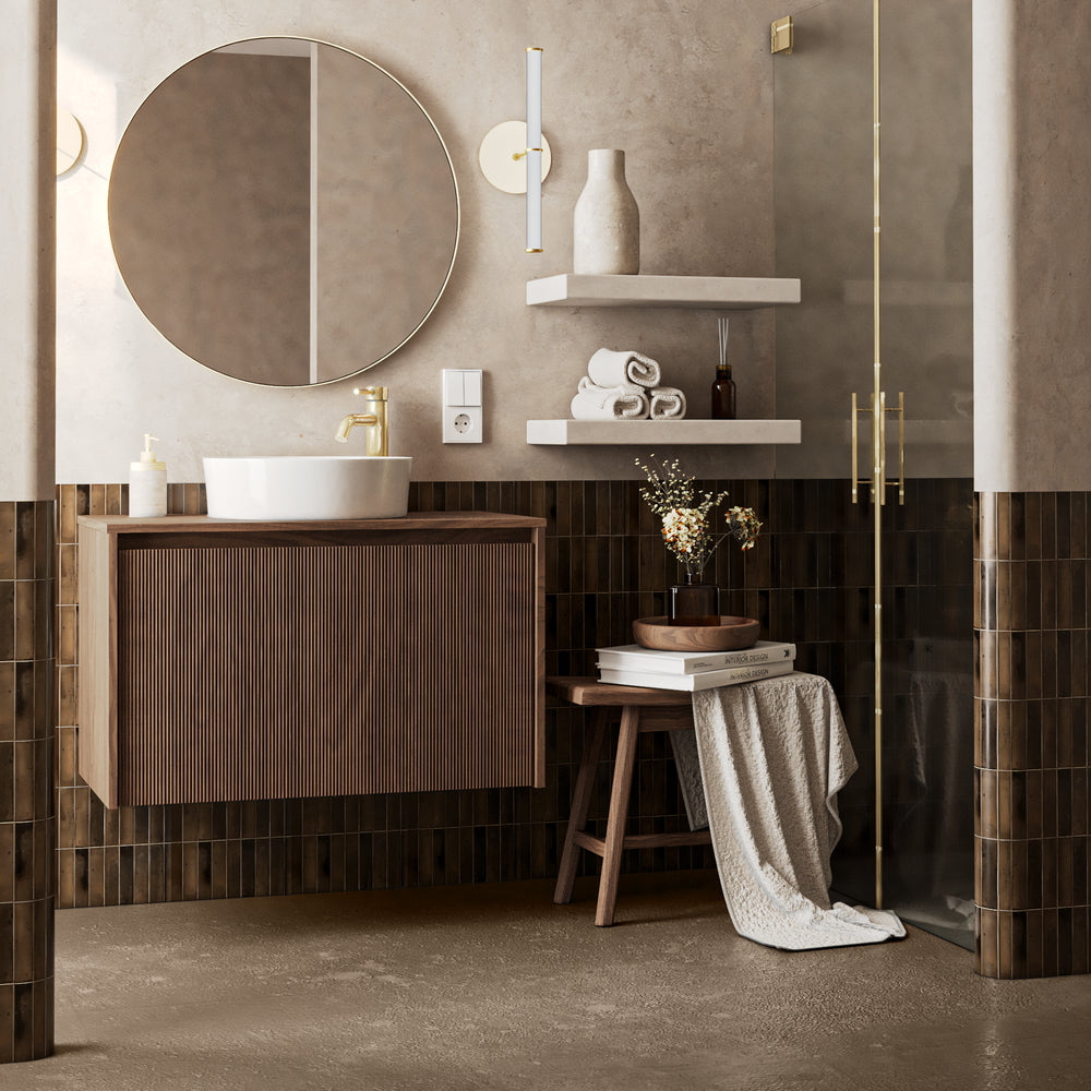 Vonios spintelė RAFALE, itališko oreho, ryšuota, 80 cm