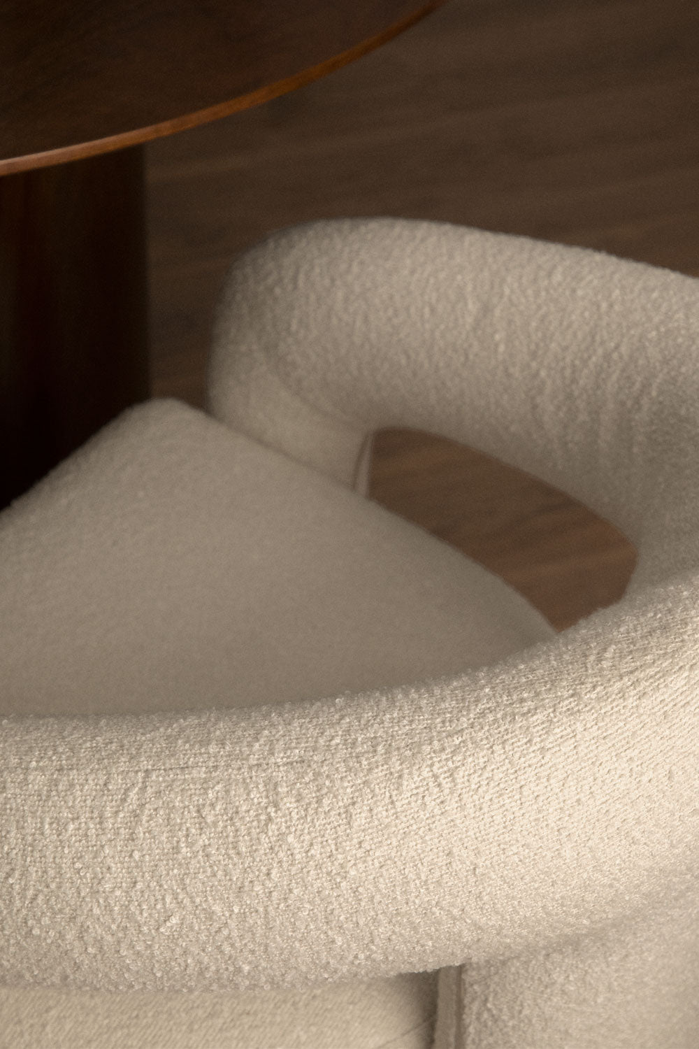 Dining chair GRECA, bouclé, white