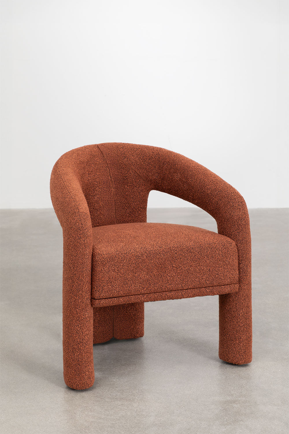 Dining chair GRECA, bouclé, red