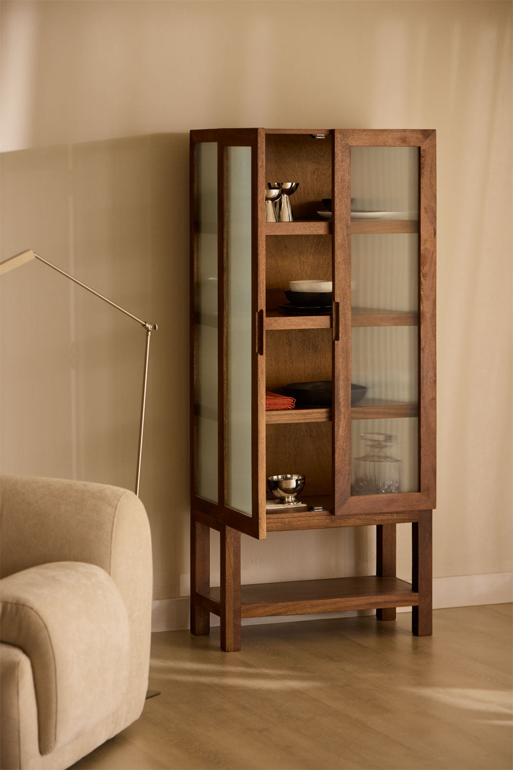 Vitrina ELVANA, mango, 160 cm