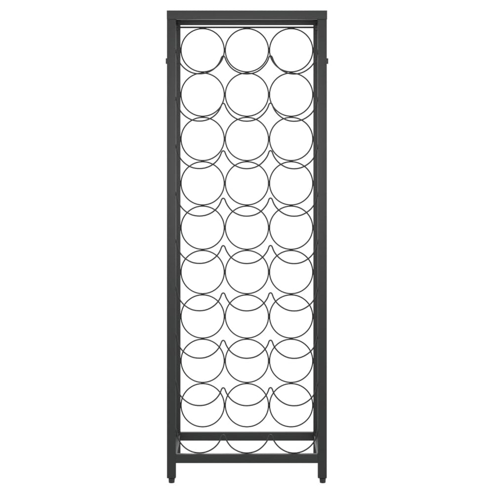 Vyno laikiklis 27 buteliams, juodas, 34x18x100cm, kalta geležis - Namų Idėja