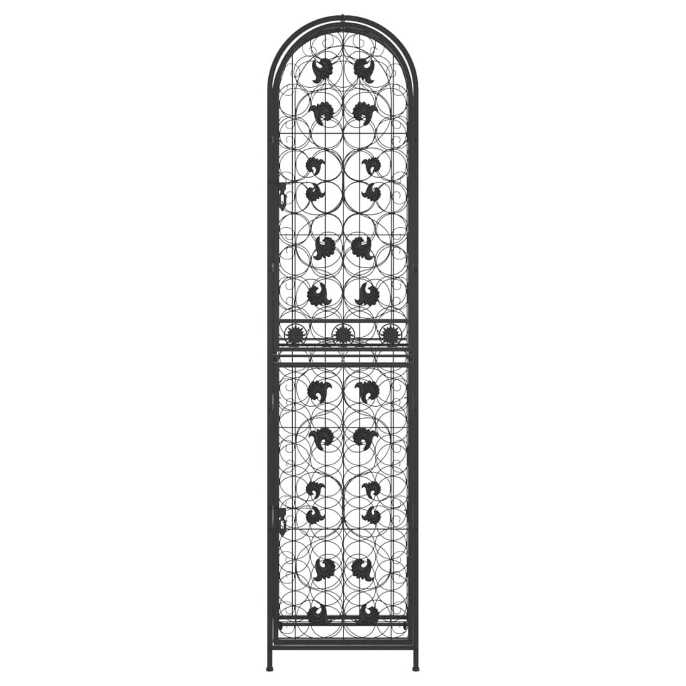 Vyno laikiklis 73 buteliams, juodas, 45x36x200cm, kalta geležis - Namų Idėja