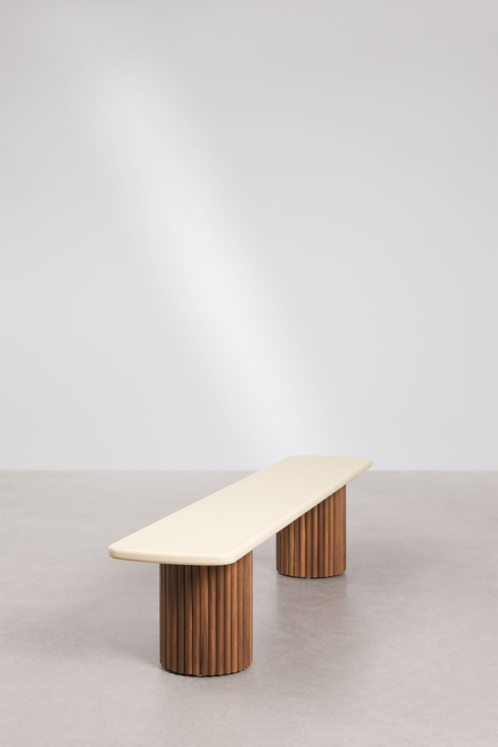Outdoor bench SIRVON, cement, acacia brown
