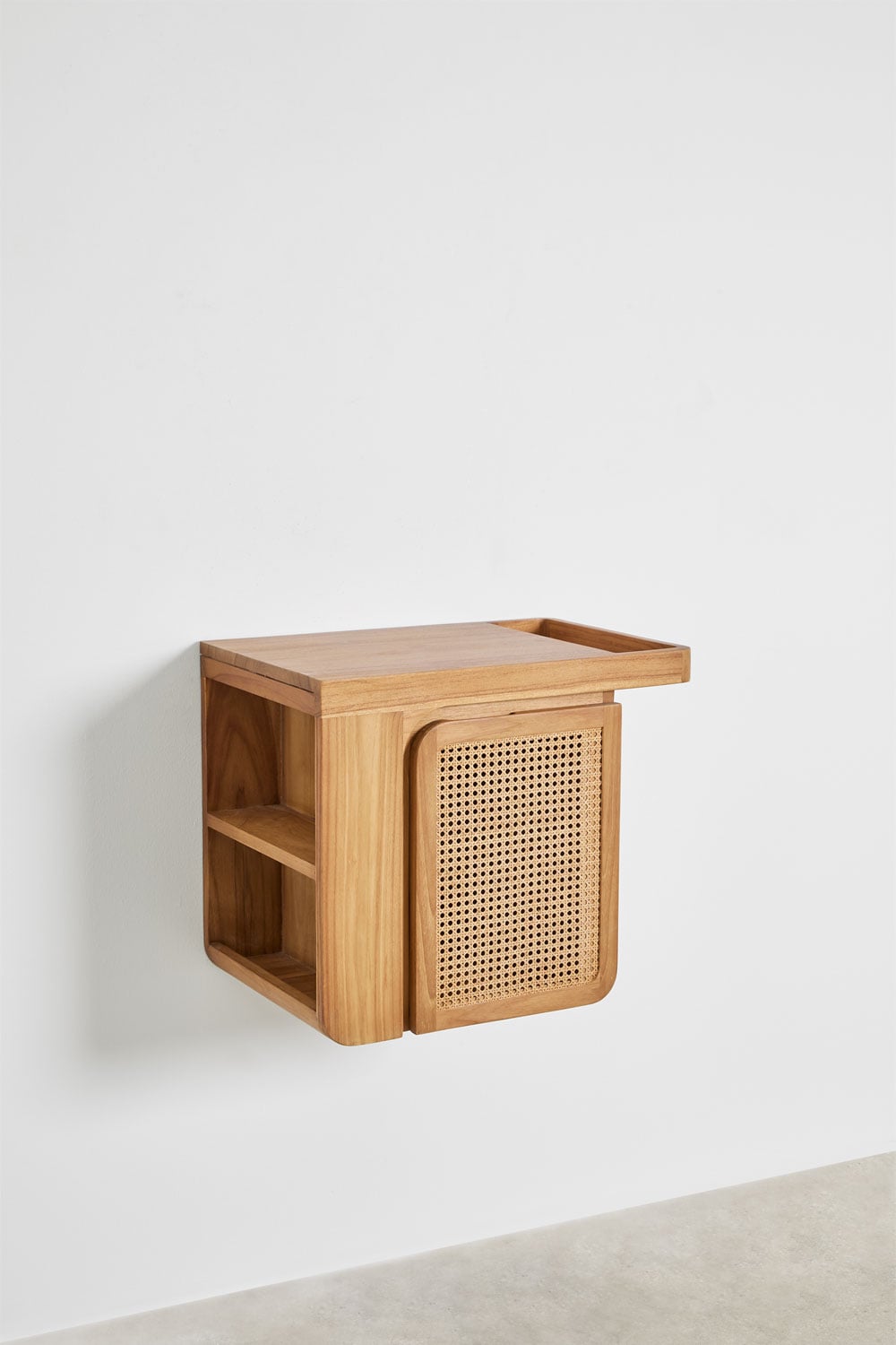 Wall-mounted bathroom furniture set ZIVIARA, teak