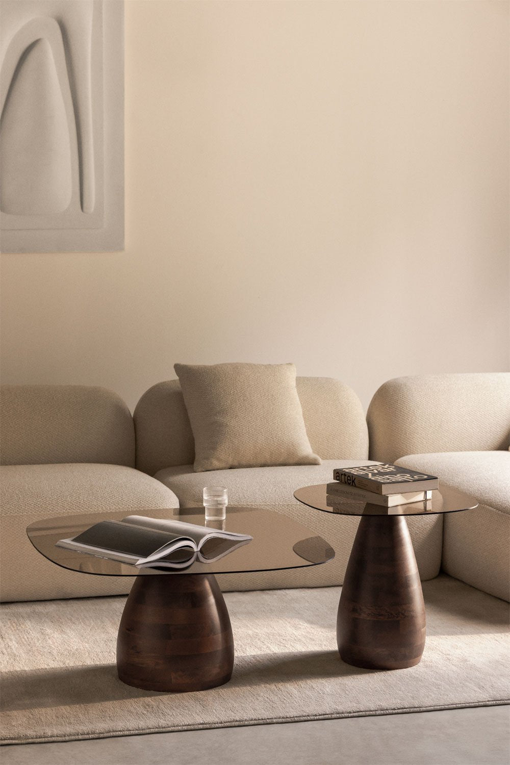 Kavos staliukų komplektas MARDANE, mango mediena