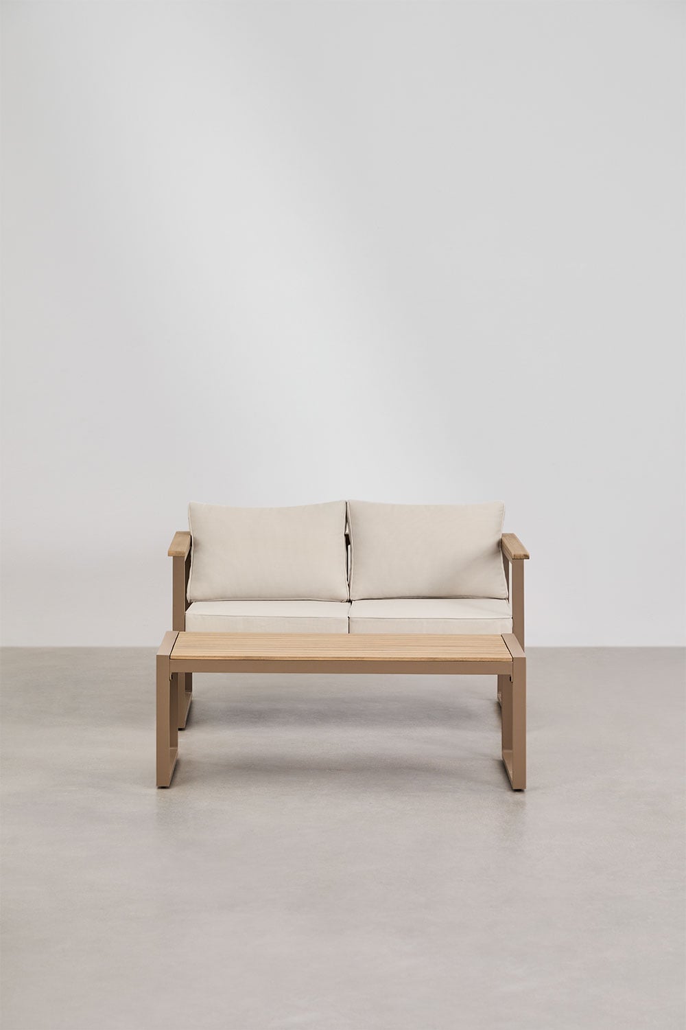 ALCANTO set, two-seater, mocha brown