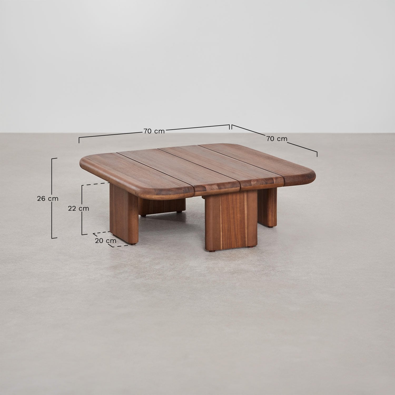 2 kavos staliukų komplektas FAME iš akacijos medienos