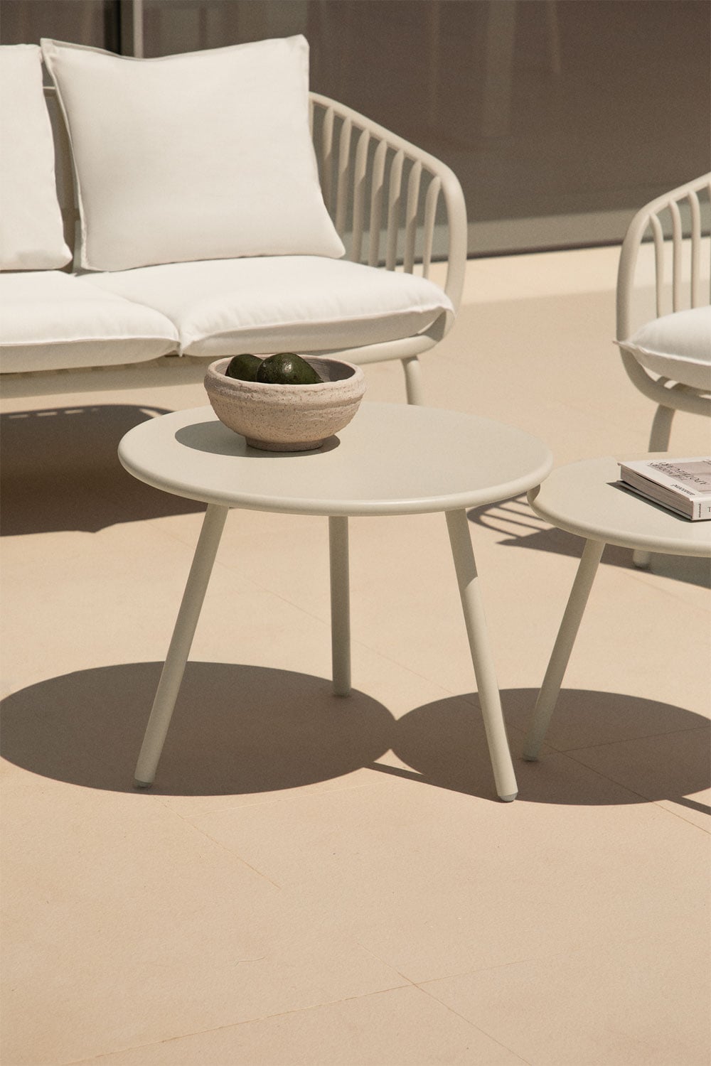 Outdoor table set ROCA, Natural