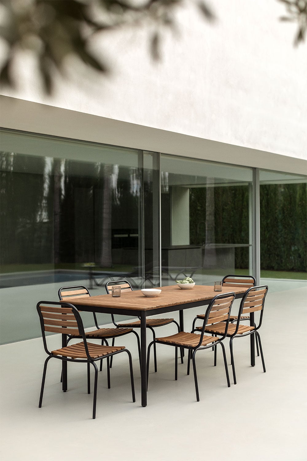 Outdoor Dining Chairs Set MARCO, Black