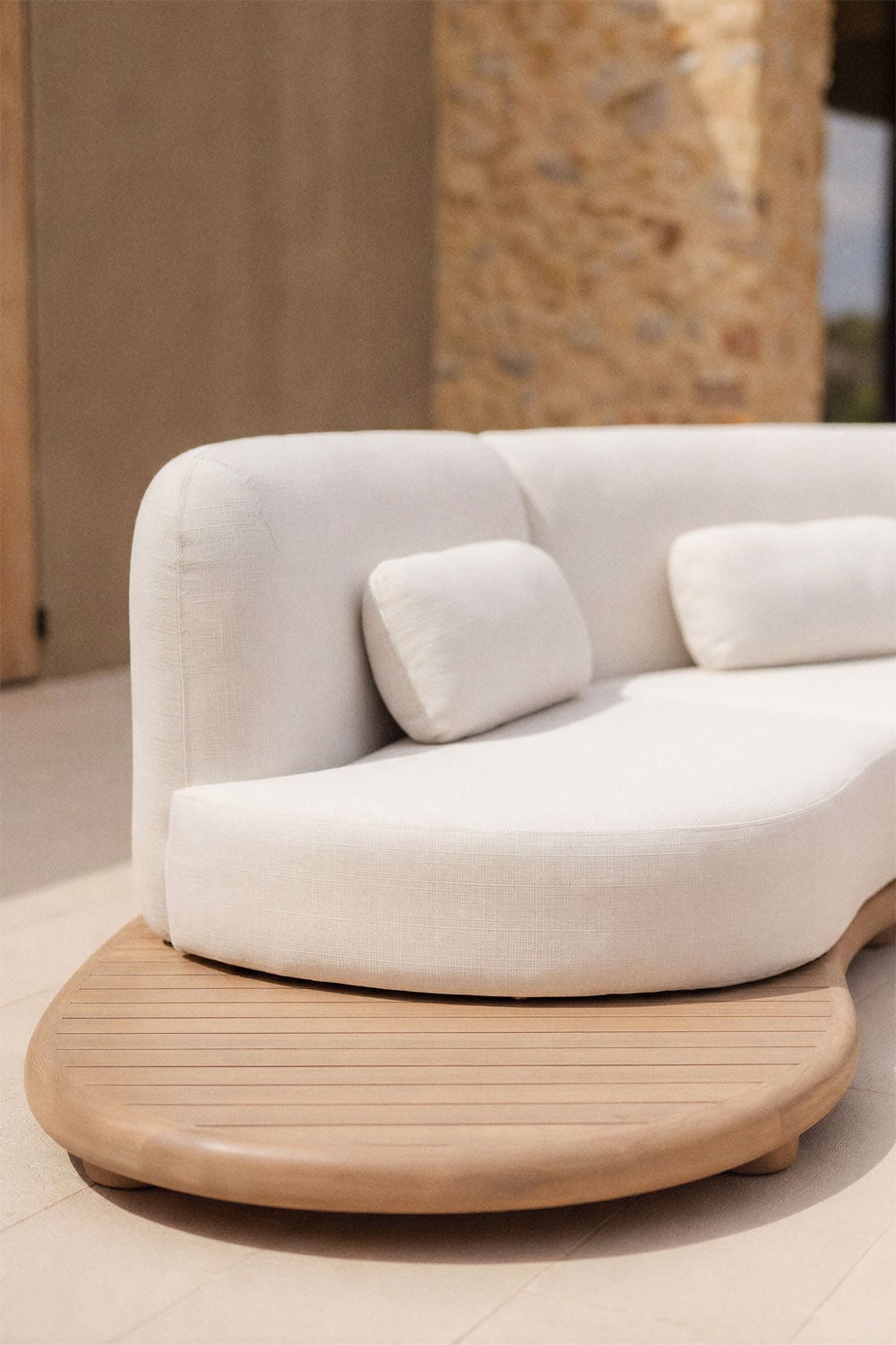 Set NEXO, curved sofa and oval coffee table