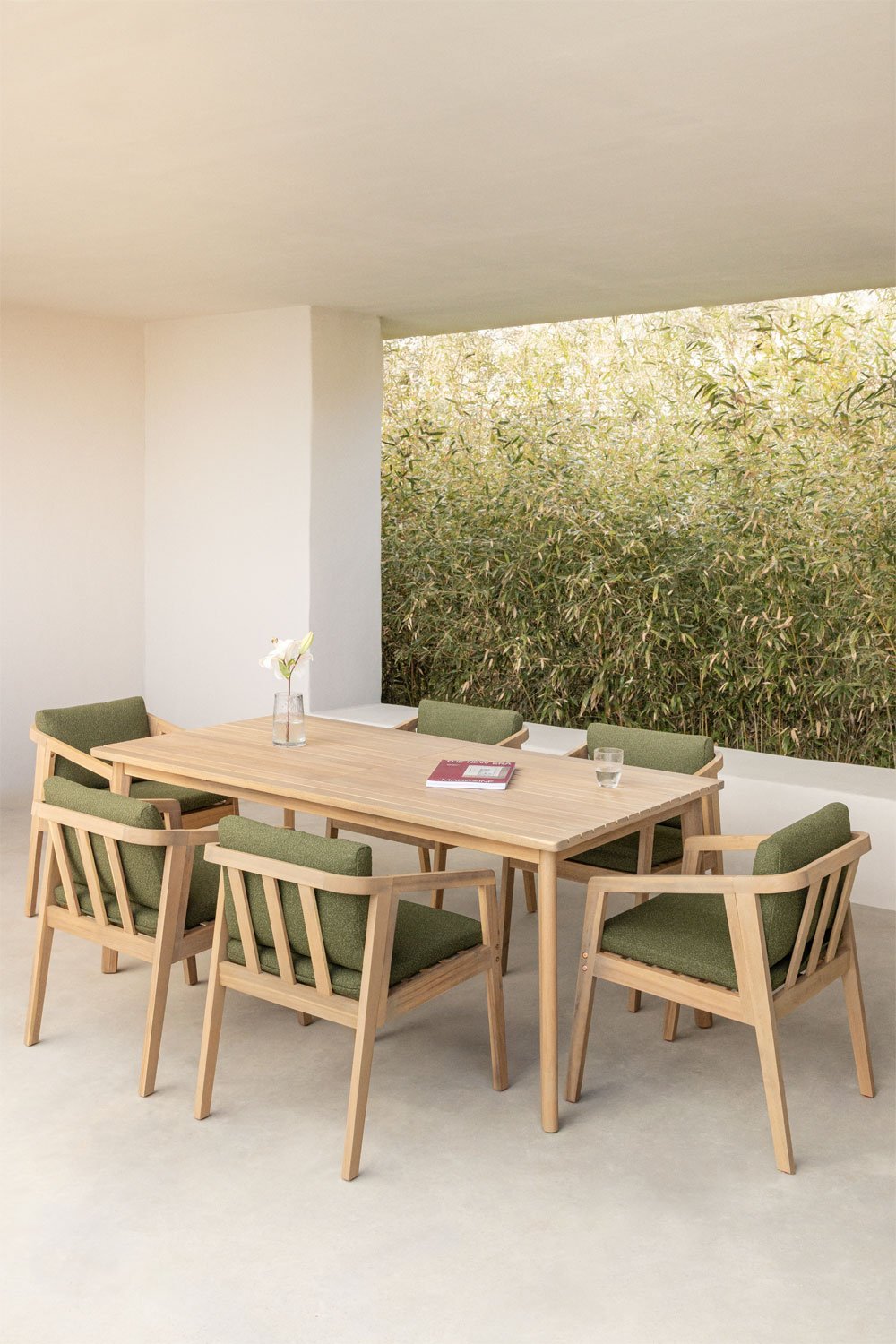 Valgomojo komplektas KAELA 180×90, žalia