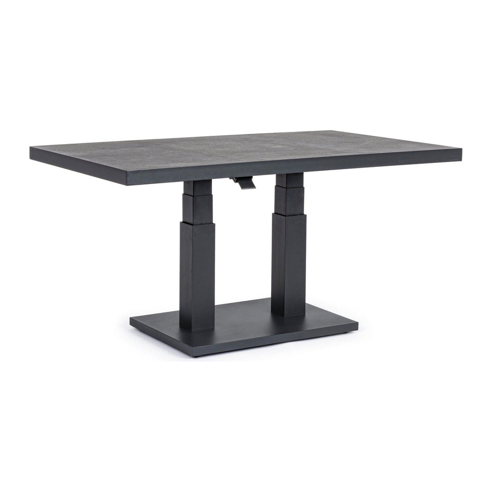 Outdoor dining table TRUMAN CHARC, 140X85X49/72 cm