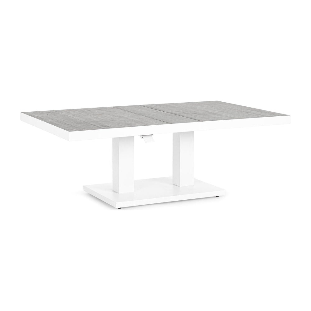 Outdoor dining table TRUMAN WHITE, 140x85x49/72 cm