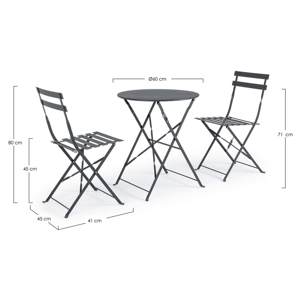 Bistro baldų komplektas WISSANT CHARCOAL