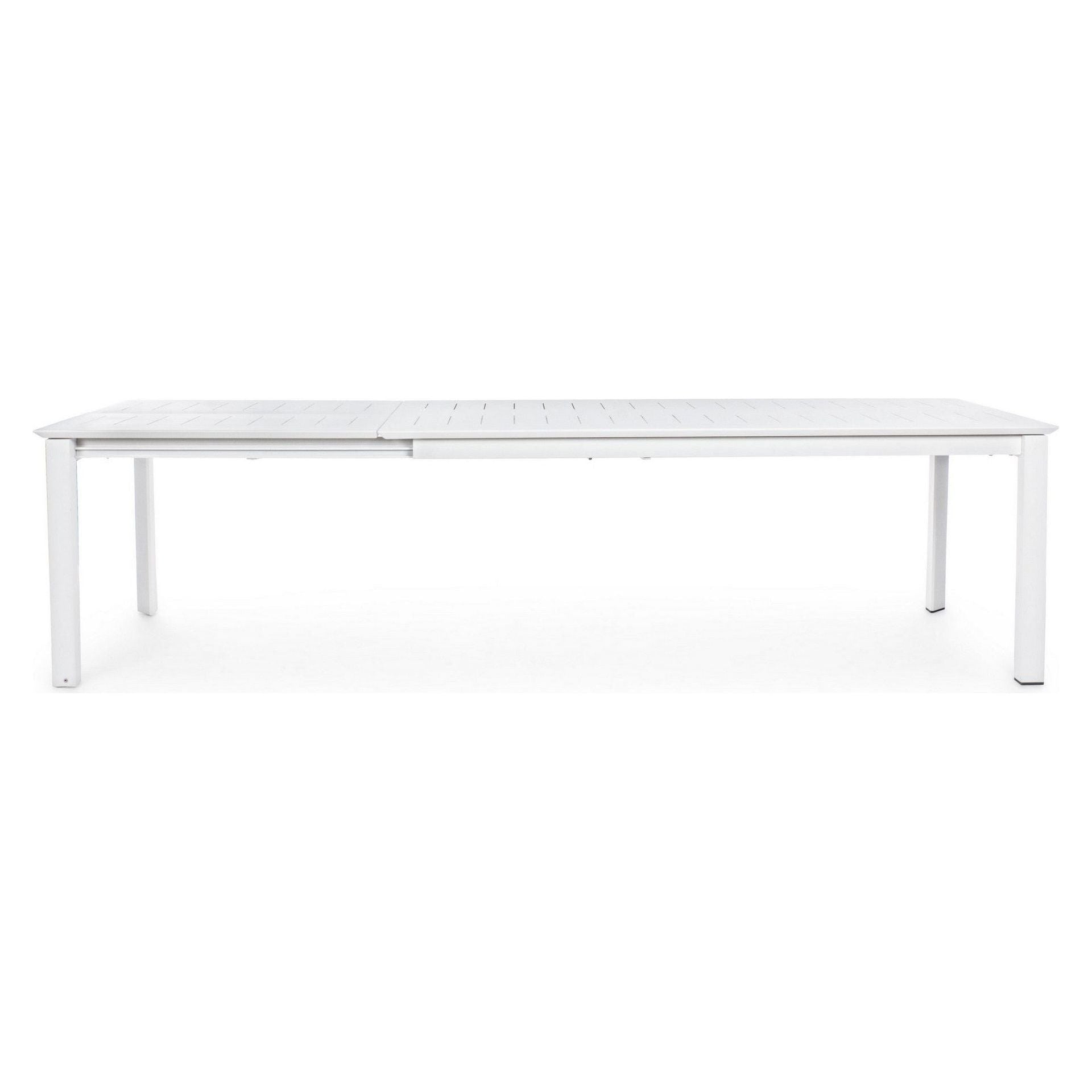 Lauko valgomojo stalas KONNOR WHITE, 200-300X110 cm