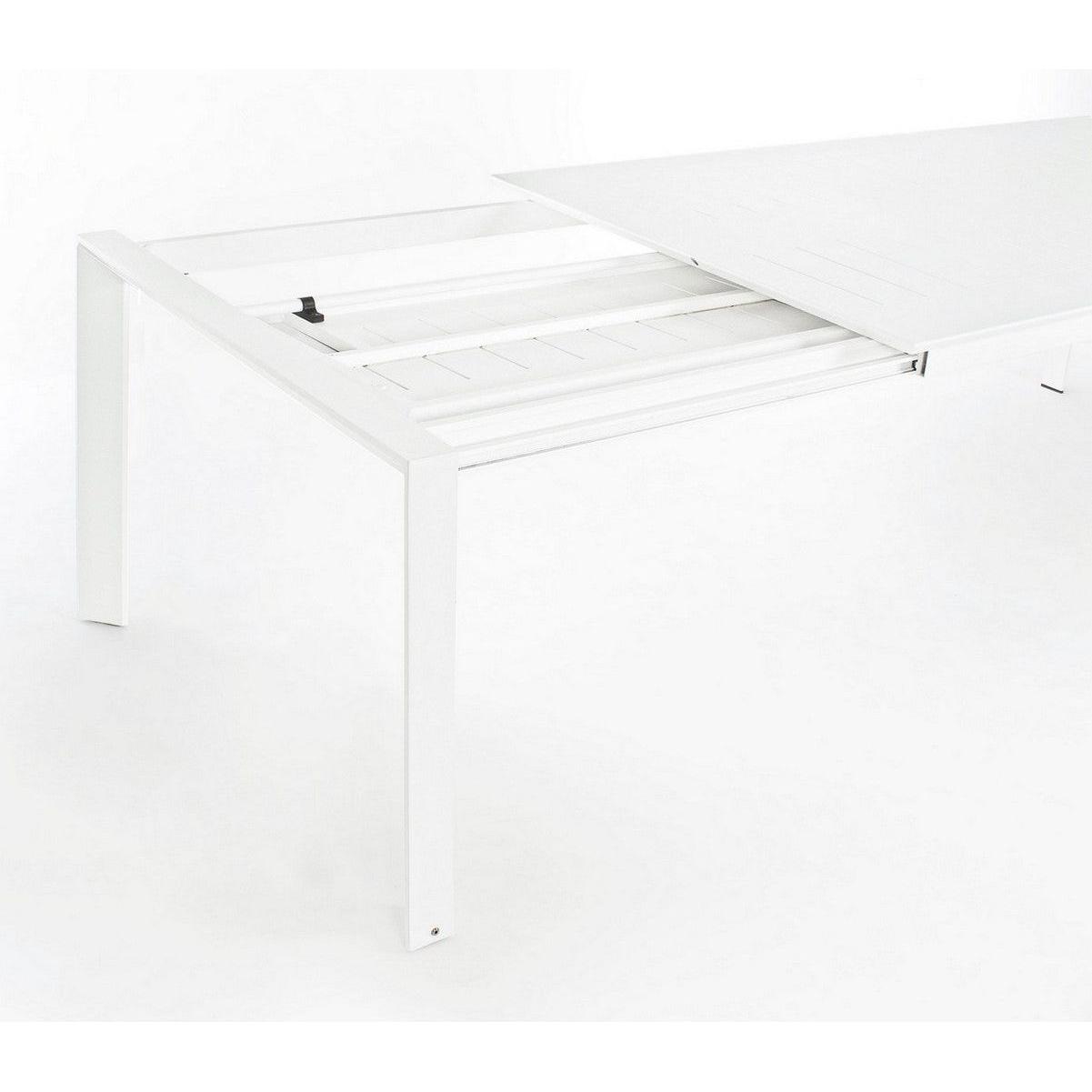 Lauko valgomojo stalas KONNOR WHITE, 200-300X110 cm