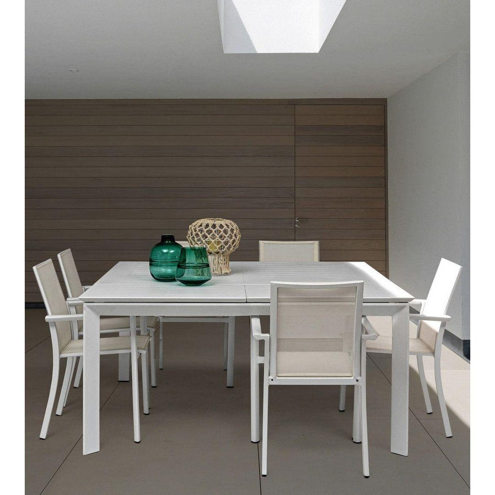 Outdoor Dining Table KONNOR WHITE, 110-160X160