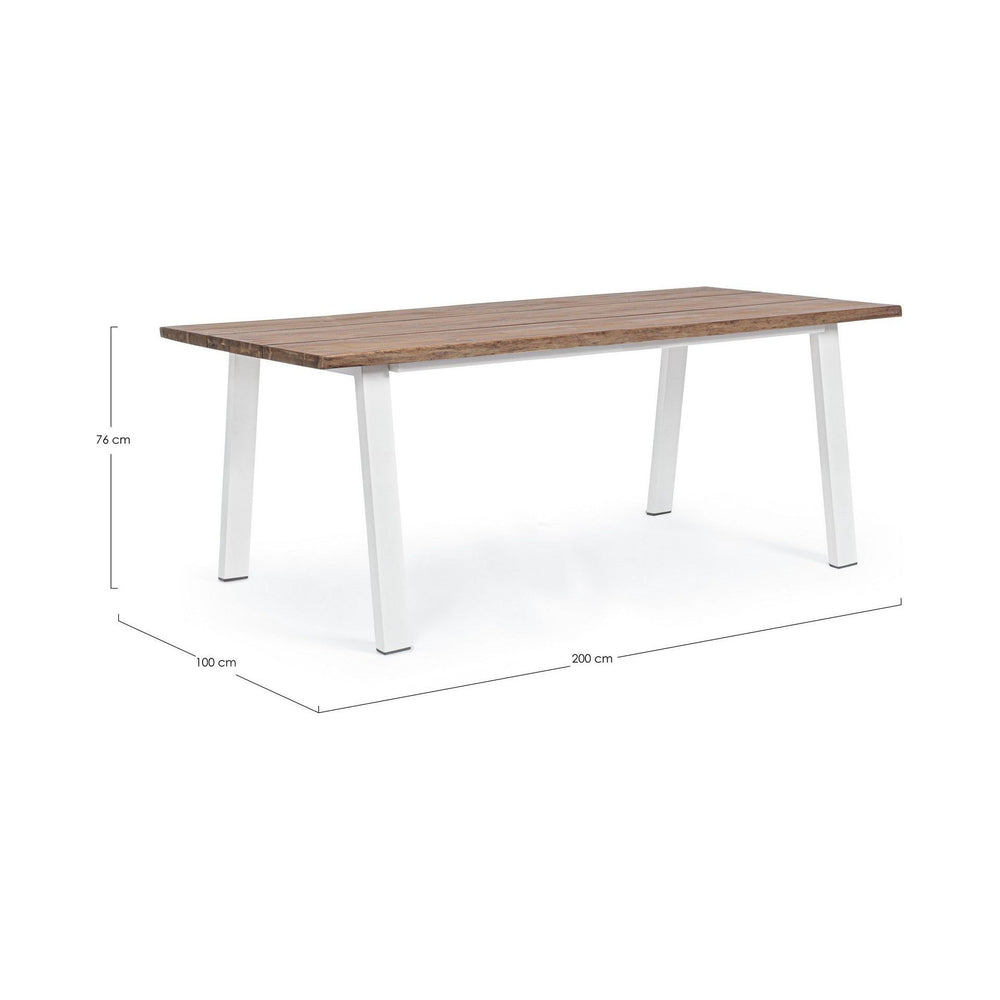Lauko valgomojo stalas OSLO WHITE, 200X100 cm