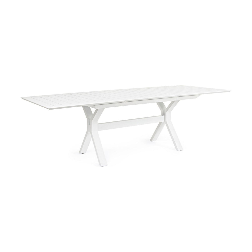 Outdoor dining table KENYON WHITE, 180-240X100 cm