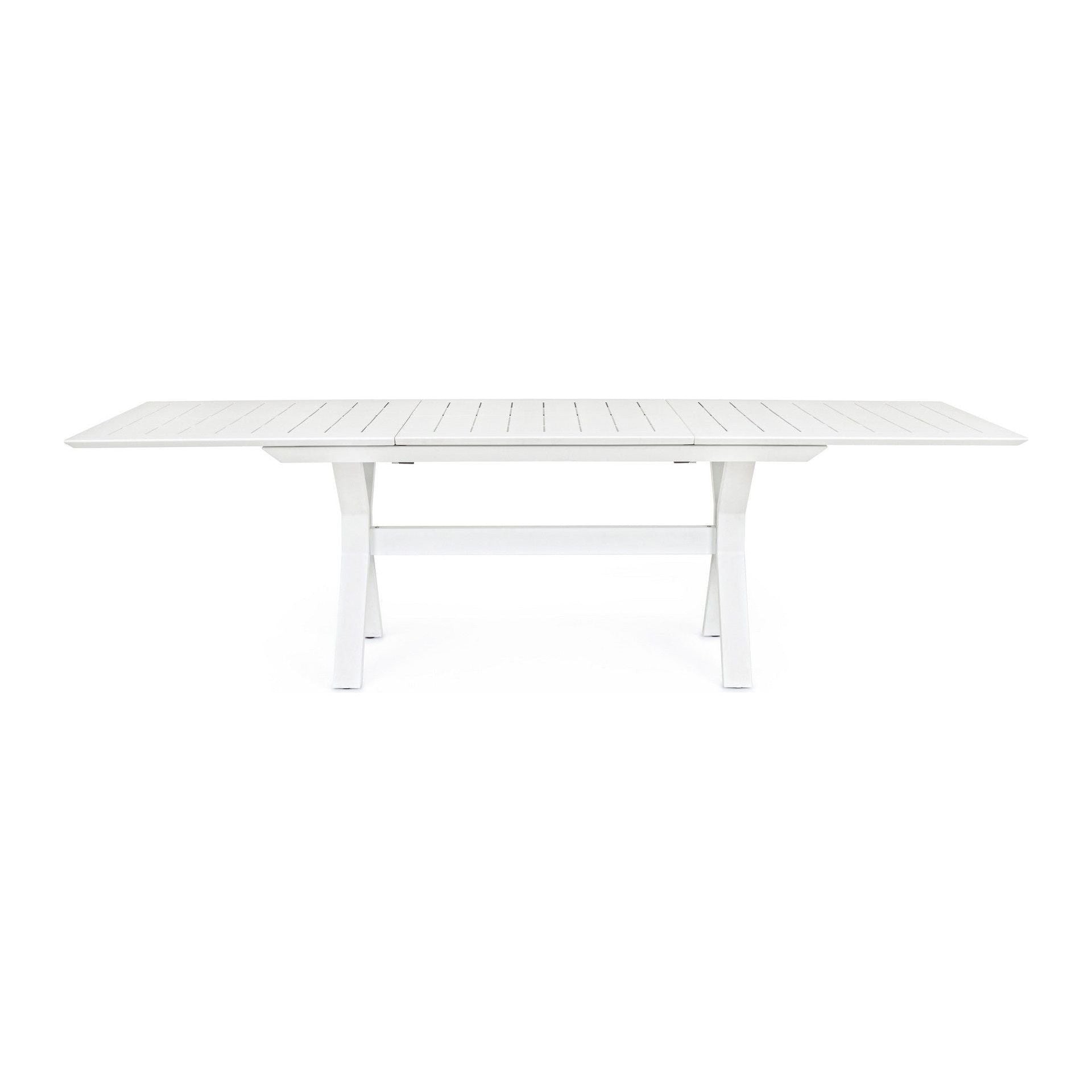 Lauko valgomojo stalas KENYON WHITE, 180-240X100 cm
