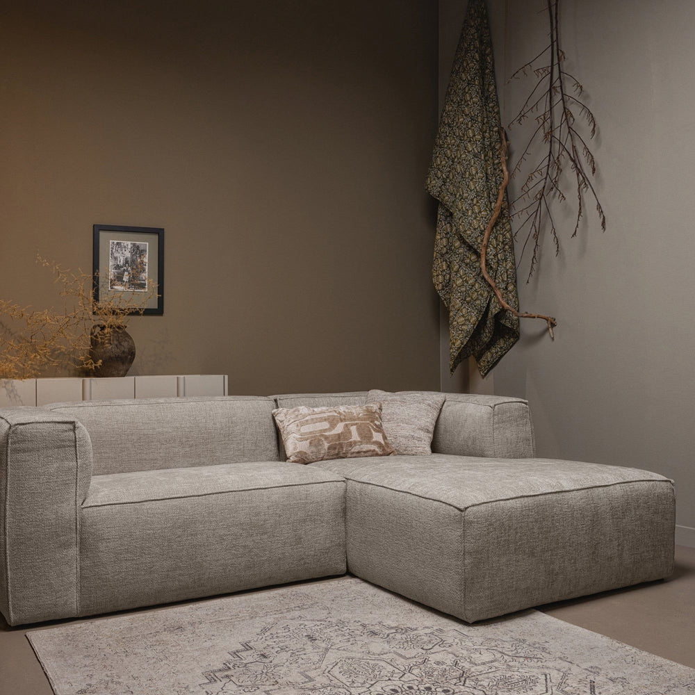 BEAN sofa su šezlongu, melanžas, travertine spalva, dešinė