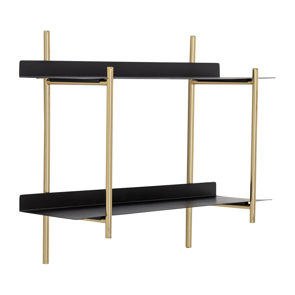 Sieninė lentyna MARVIN, juoda spalva, metalas