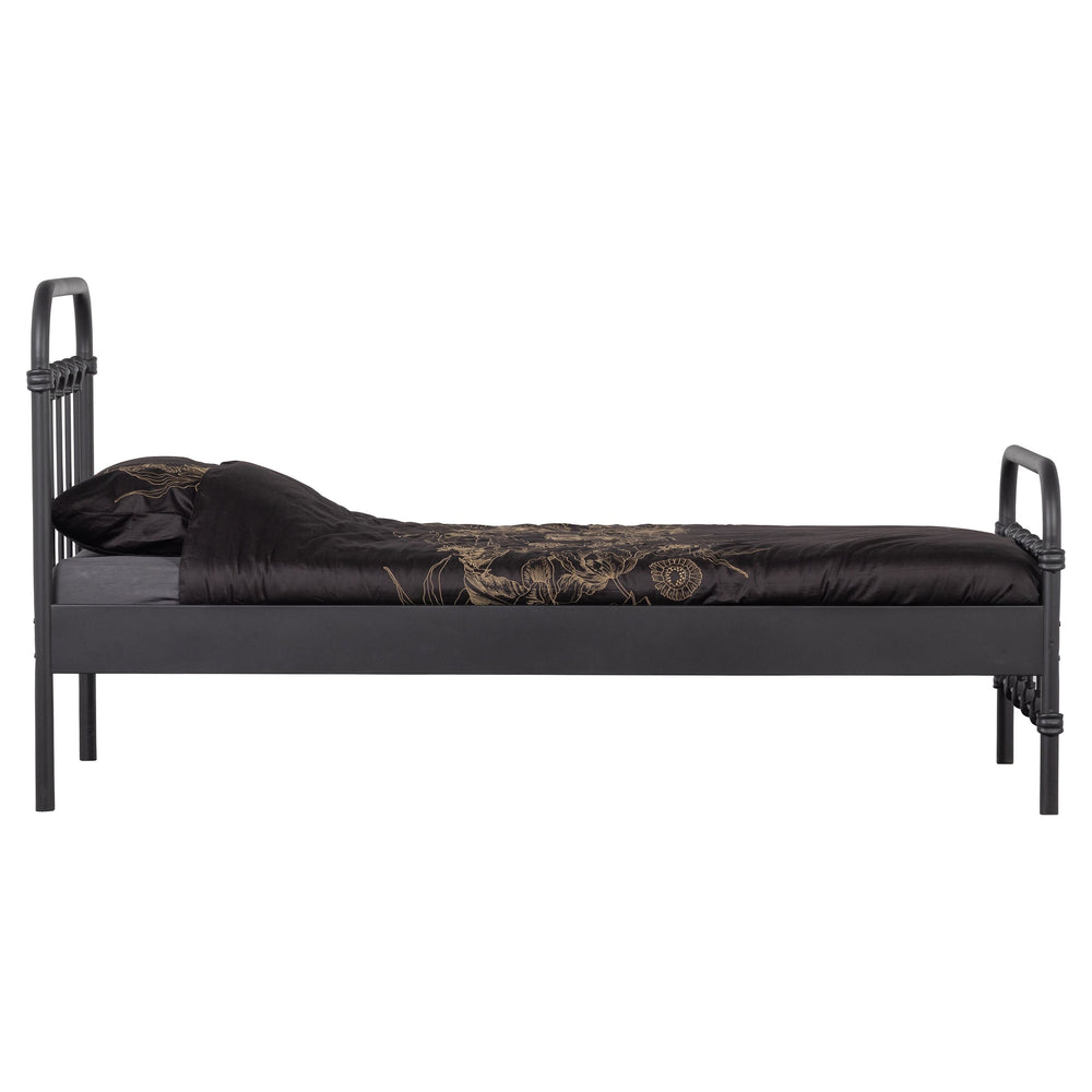 "Moos" lova, metalas, juoda, 90x200 Cm