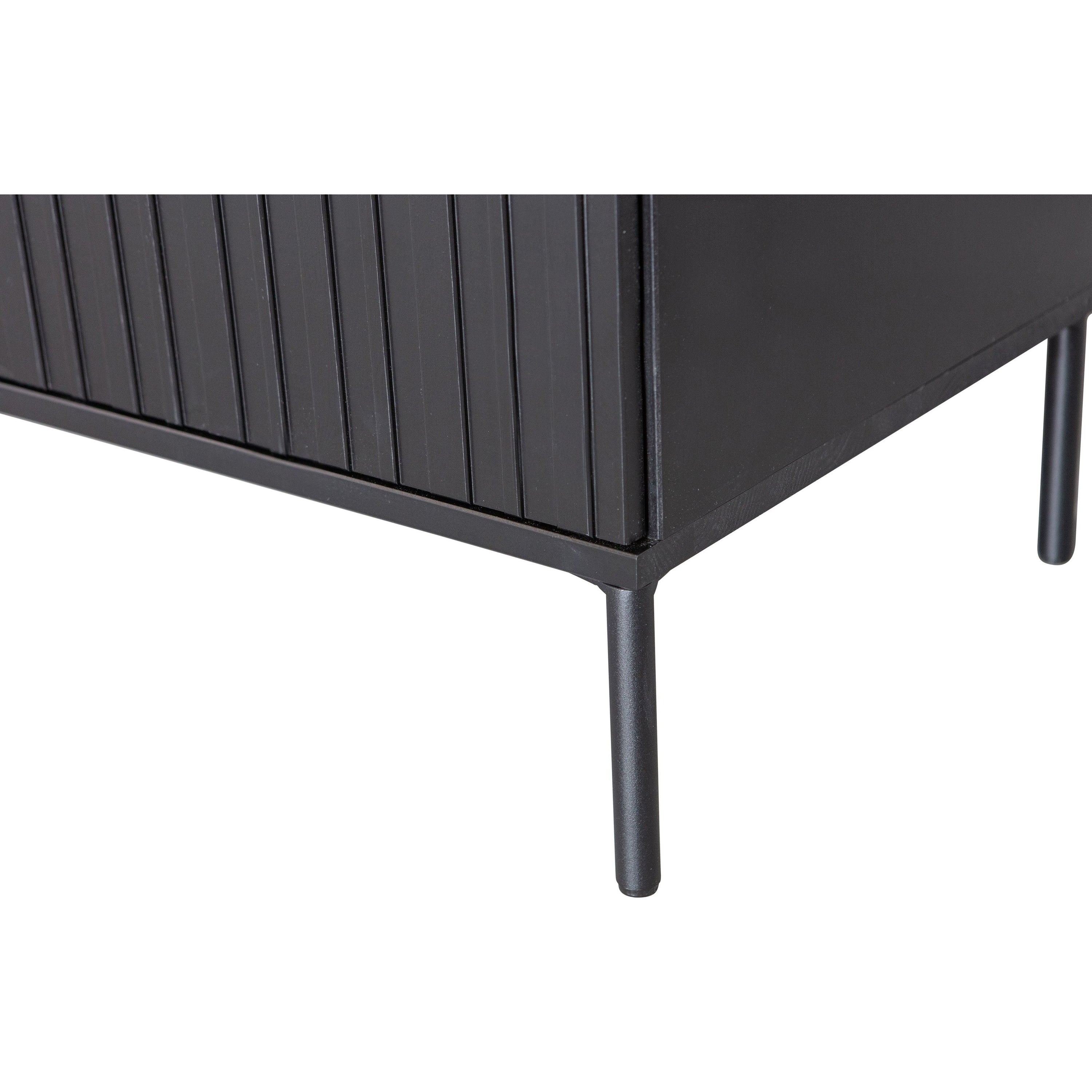 "GRAVURE NEW" televizoriaus staliukas, juoda spalva, pušies mediena, 100 cm